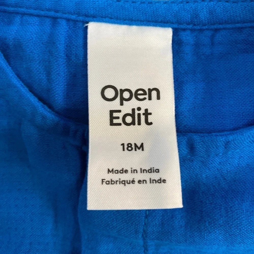 𝅺Dolman Sleeve Organic Cotton Romper, blue, size 18 months